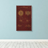 テスラ特許00382280 Sht 4 Streted Canvas Print キャンバスプリント (インサイチュ (ウッドフロア))