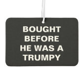 テスラ買ラ – トランピーになる前 – 黒 カーエアーフレッシュナー (裏面)