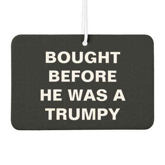 テスラ買ラ – トランピーになる前 – 黒 カーエアーフレッシュナー (正面)