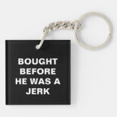 テスラ買 – 彼がジャークだった前 – 黒 キーホルダー (裏面)