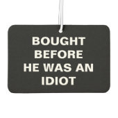 テスラ買 – 彼がバカだった前 – 黒 カーエアーフレッシュナー (裏面)