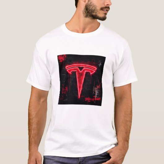 テスラ ロゴ アート Tシャツ (正面)