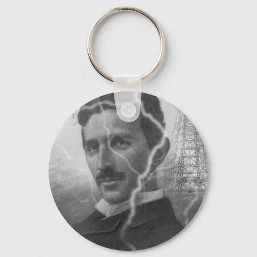 テスラ、稲妻マン キーホルダー (正面)