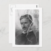 テスラ、稲妻マン ポストカード (正面/裏面)