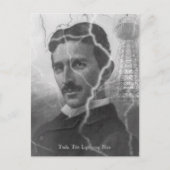 テスラ、稲妻マン ポストカード (正面)