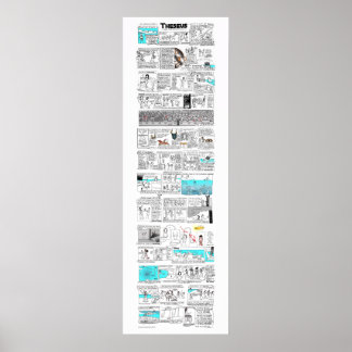 テセウスとミノタウロス – greekmythcomix strip ポスター