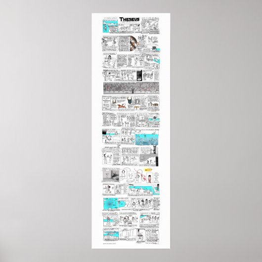 テセウスとミノタウロス – greekmythcomix strip ポスター (正面)