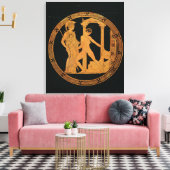 テセウス・アテナを描いた赤姿カップ キャンバスプリント (インサイチュ (リビング))