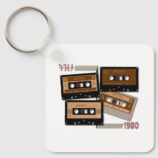 テゼータスローバックチューンカセットテープ キーホルダー (正面)