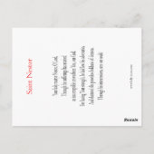 テソロニカ祈りの言葉カードの聖ネストル ポストカード (裏面)