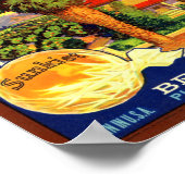 テソロランチョオレンジフルーツクレートラベル ポスター (角)