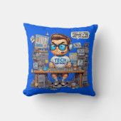 テックおもしろいサポートTシャツ漫画 クッション (正面)