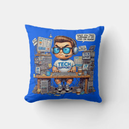 テックおもしろいサポートTシャツ漫画 クッション