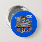 テックおもしろいサポートTシャツ漫画 缶バッジ (正面&裏面)