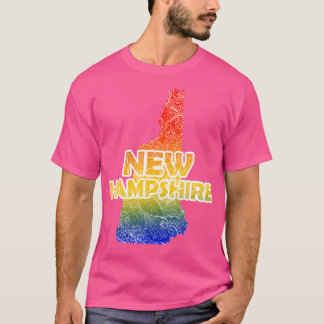 テックスカラフル付きニューハンプシャーのマンダラアートマップ Tシャツ