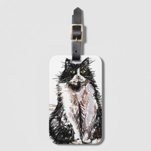 テックスドキャット おもしろい猫 アート 描画 旅行用荷物タグ ラゲッジタグ