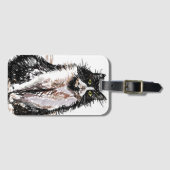 テックスドキャット おもしろい猫 アート 描画 旅行用荷物タグ ラゲッジタグ (正面横)