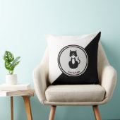 テックスドキャット オン ブラックアンドホワイト クッション (椅子)