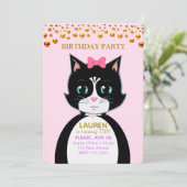 テックスードキャットの誕生日パーティー招待状 招待状 (スタンド正面)