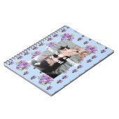 テックスードキャット 面白い かわいい 花柄 ハッピー ダンス ノートブック (左側)