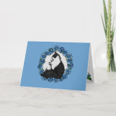 テックスード猫の春のアート カード (正面)