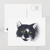 テックスード猫の顔のポストカードのビネット ポストカード (正面/裏面)