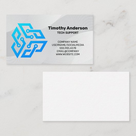 テックモダンブルーロゴ | ソフトウェアAI 予約カード (正面/裏面)