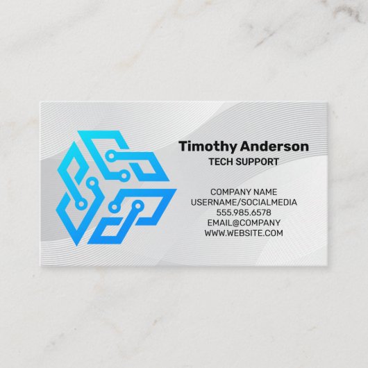 テックモダンブルーロゴ | ソフトウェアAI 予約カード (正面)