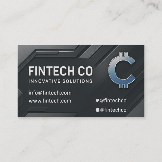 テックモダンメタリインスパイアックデザイン 名刺 (正面)