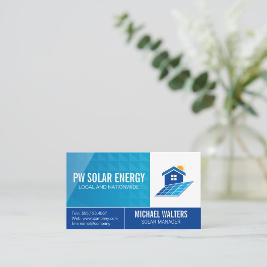 テック太陽のハウスパワーロゴ名刺 名刺 (スタンド正面)