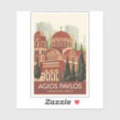 テッサロニキアギオスパヴロストラベルアートヴィンテージ シール (シート)