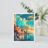 テッサロニキギリシャのヴィンテージ旅行イラストレーション ポストカード (スタンド正面)