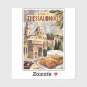 テッサロニキギリシャパインタリートラベルアートヴィンテージ シール (シート)