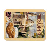 テッサロニキギリシャパインタリートラベルアートヴィンテージ マグネット (横)