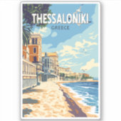 テッサロニキギリシャ旅行アートヴィンテージ シール (正面)