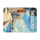 テッサロニキギリシャ旅行アートヴィンテージ マグネット (横)