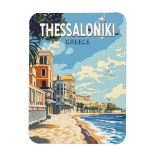テッサロニキギリシャ旅行アートヴィンテージ マグネット