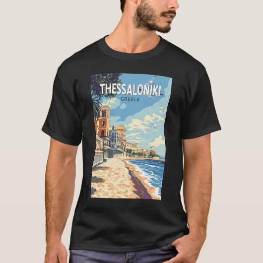 テッサロニキギリシャ旅行アートヴィンテージ Tシャツ (正面)