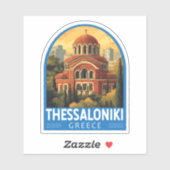 テッサロニキギリシャAgiosパブロストラベルアートレトロ シール (シート)