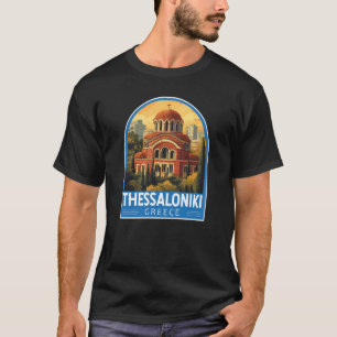 テッサロニキギリシャAgiosパブロストラベルアートレトロ Tシャツ