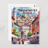 テッサロニキGreece旅行水彩画 ポストカード (正面/裏面)