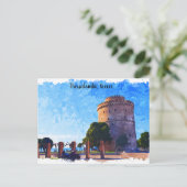 テッサロニキGreece水彩画 ポストカード (スタンド正面)