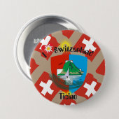 テッシン – Ticino - Schweiz - Svizzeraボタン 缶バッジ (正面&裏面)
