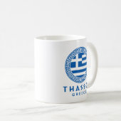 テッソスとギリシャの国旗 コーヒーマグカップ (正面右)