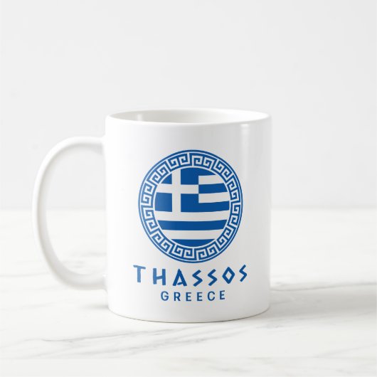 テッソスとギリシャの国旗 コーヒーマグカップ (左)