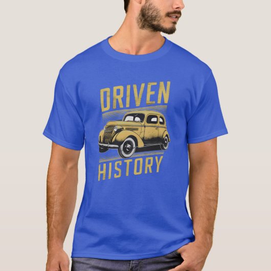 テットと書かれたヴィンテージの古い車のドライブ歴 Tシャツ (正面)