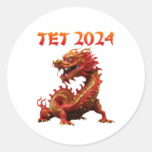 テット2024辰年ベトナム新年 ラウンドシール