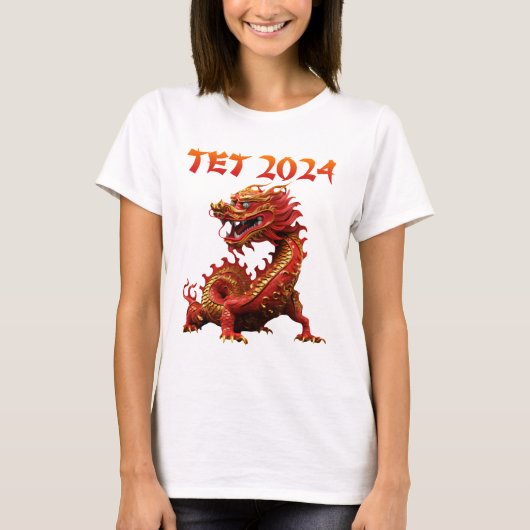 テット2024辰年ベトナム新年 Tシャツ (正面)