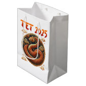 テット2025スネークベトナム新年の年 ミディアムペーパーバッグ (正面アングル)