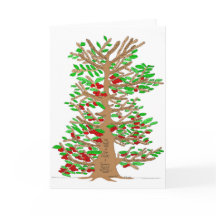 テッドとイガクンソン家族のツリーのグリーティングカード